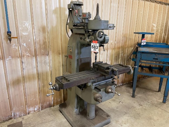 Index Model 55 vertical milling machine; w/ LW 6-1/2 in chuck; s/n 55-804.