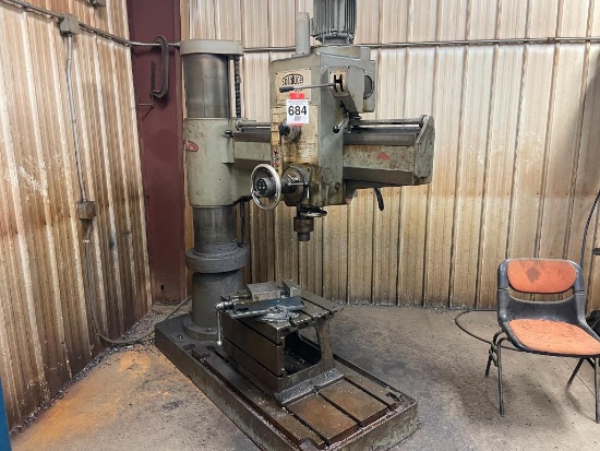 Soraluce TRO-1250 4 ft radial arm drill; 13 in-14 in column machine #1363-1576.