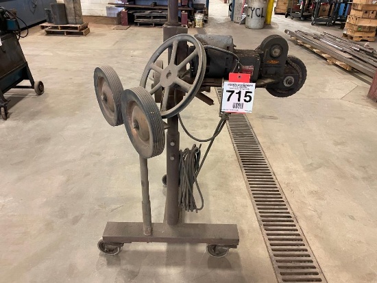 Custom built irrigation pipe roller.