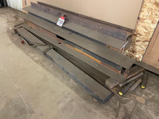 Assorted steel I-beams and steel.