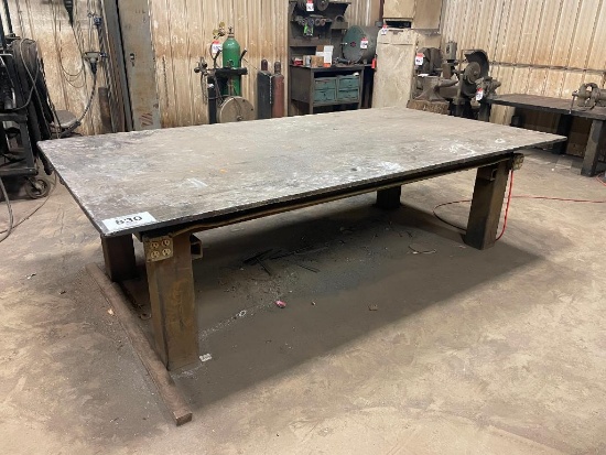 Steel welding table; 60 in x 112 in x 1 in.