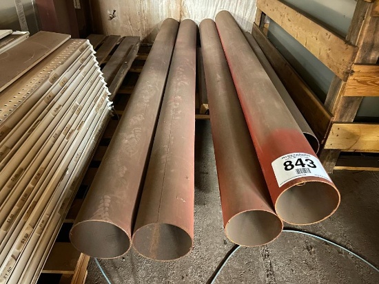 5 - steel pipe bollards; 4 - 7 in x 96 in; 1 - 7 in x 62 in.