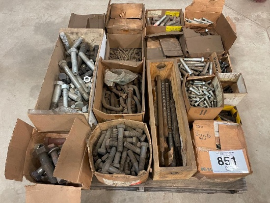 Pallet of assorted bolts.