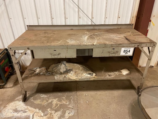 Steel table, 28 in x 72 in.