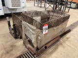 2 - wire baskets on steel stands.