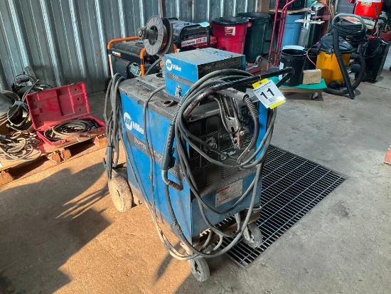 Miller Shopmaster 300 AC/DC welding power source, 220 volt single phase, Miller S-22A wire feeder,
