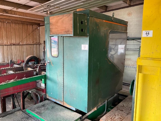Cleereman 54" x 6' steel control booth w/ nice chair.