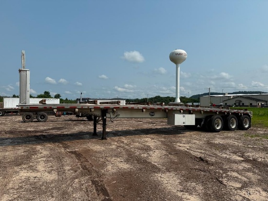 2015 MAC 48' aluminum tri axle flatbed trailer, 11R24.5 tires, aluminum wheels, air suspension,