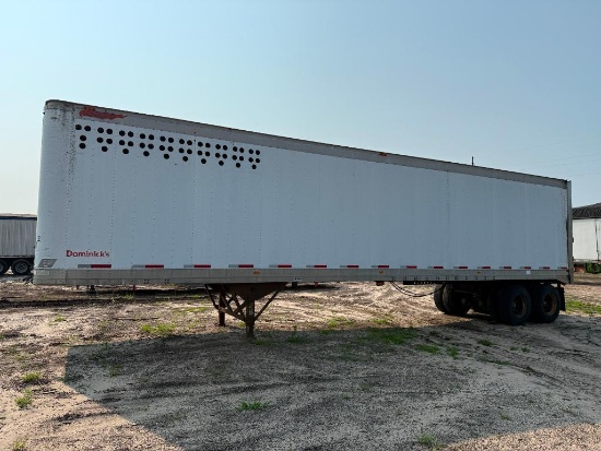 1991 Great Dane 42' tandem axle enclosed chip trailer, 11R22.5 tires, spring suspension, steel rear