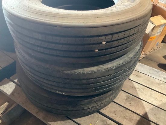 3-11.00 x 22.5 trailer tires. (3-TIMES THE MONEY).