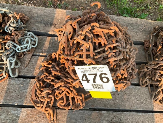 Pair of single truck chains.