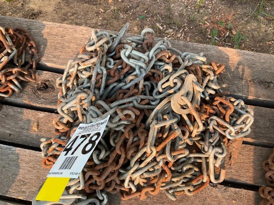 Pair of single truck chains.