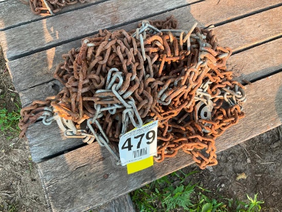 Pair of single truck chains.