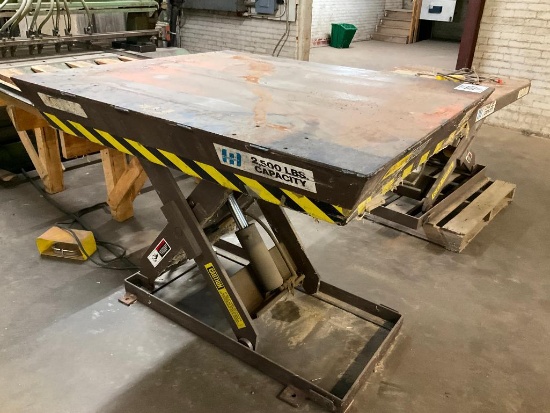 Autoquip Series 35 2,500 lb electric/hyd scissor lift, 48" x 56" top, SN: 99249121.
