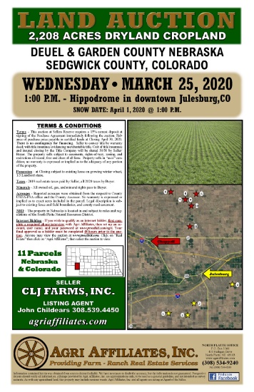 TBA - CLJ Farms - LAND AUCTION - 11 Parcels