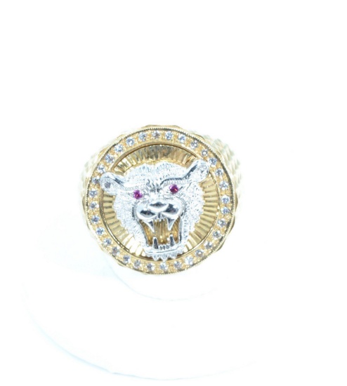 14k Gold Diamond Panther Ring