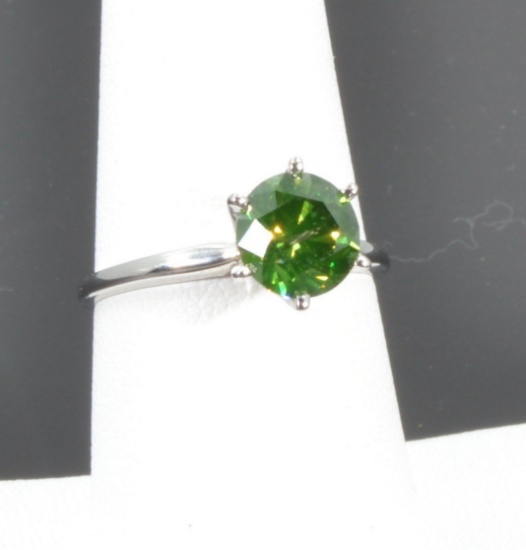 1.86ct Light Green Diamond 14k Ring