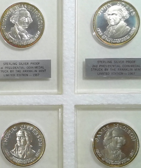 4-sterling Silver Proof Presidential Coins