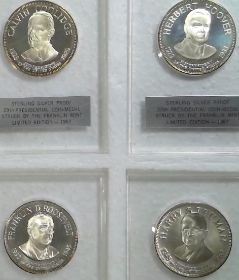 1967 4 Sterling Silver Proof Presidential Medals