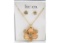 New Liz&co Pearly Peach Flower Necklace Set