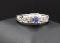Sterling Silver And .25ct Tanzanite Ring With Crystal Accents