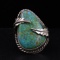 Native American Sterling Silver And Kingman Turquoise Ring