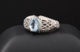 Sterling Silver 1.5ct Blue Topaz Ring