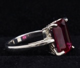 Sterling Silver Pink Ruby Ring