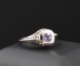 Sterling Silver And .36ct Pink Amethyst Ring