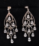 Sterling Silver And Crystal Earrings