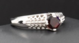 Sterling Silver And .75ct Garnet Ring
