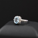 Sterling Silver And 2ct Blue Topaz Ring