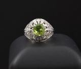 Sterling Silver And 2ct Peridot Ring