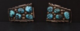 Old Pawn Sterling Silver And Turquoise Watch Tips