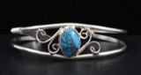 Sterling Silver And Kingman Turquoise Cuff Bracelet