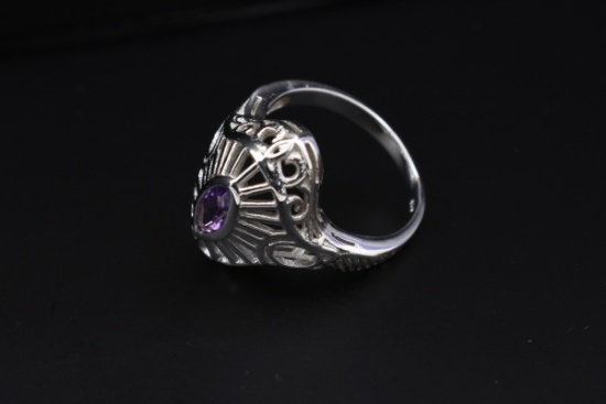 .35ct Amethyst in Sterling Silver Ring