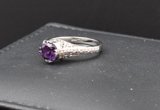 1ct Amethyst in Sterling Silver Ring