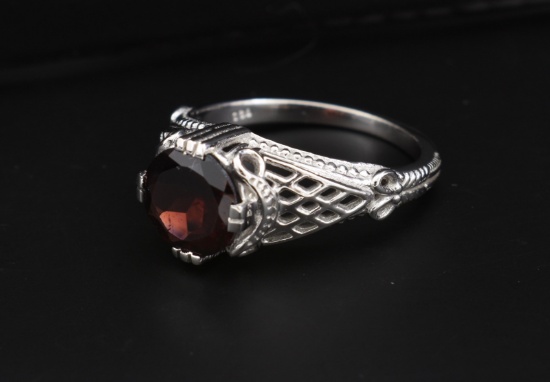 2.25ct Garnet in Sterling Silver Ring
