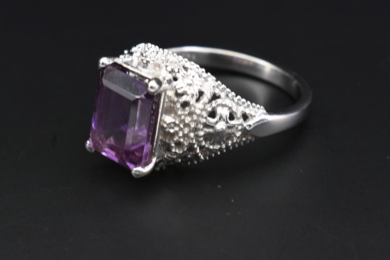 2.25ct Amethyst in Sterling Silver Ring