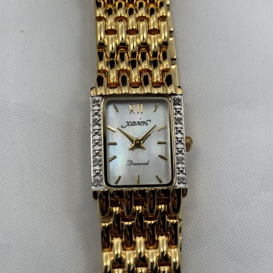 Xavier Women's Gold Plated Diamond Watch