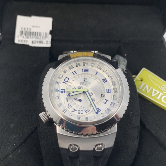 New Invicta 0233 Mens Reserve Russian Diver Swiss Made Quartz Gmt Watch