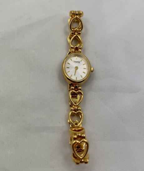 Bulova Womens Fancy- Hearts Love - Gold Watch 48e98