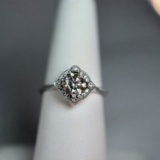 1.25ct Diamond Ring In 14k White Gold With Accent Diamonds