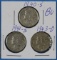 Lot of 3 Silver Mercury Dimes 1940-S 1941-S 1943-D