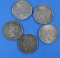 Lot of 5 Peace Silver Dollars 1922-1923