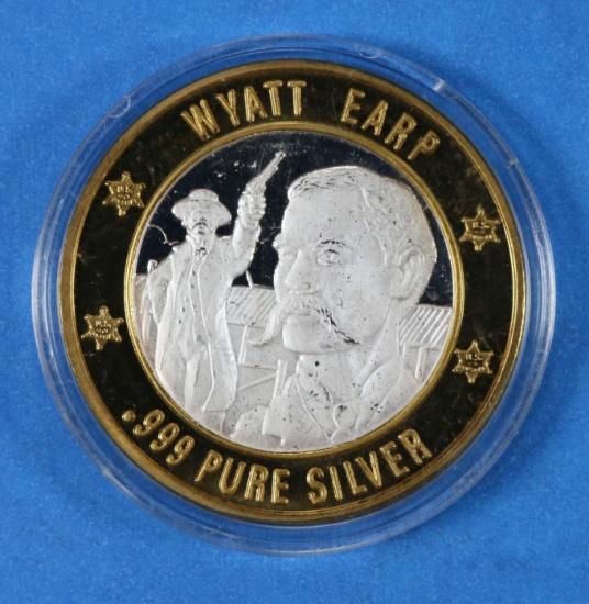Colorado Central Station Casino 999 Pure Silver Wyatt Earp Collectable Coin