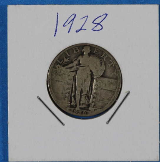 1928 Standing Liberty Silver Quarter Dollar Coin