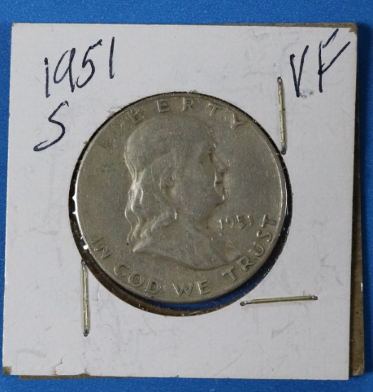 1951 S Franklin Half Silver Dollar