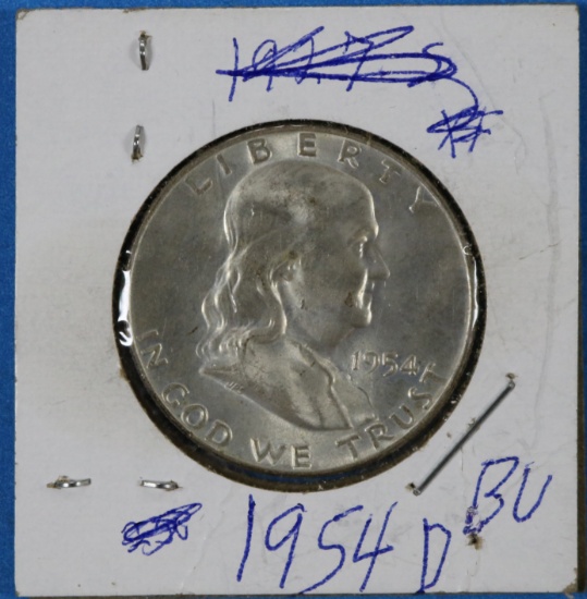 1954 D Franklin Half Silver Dollar