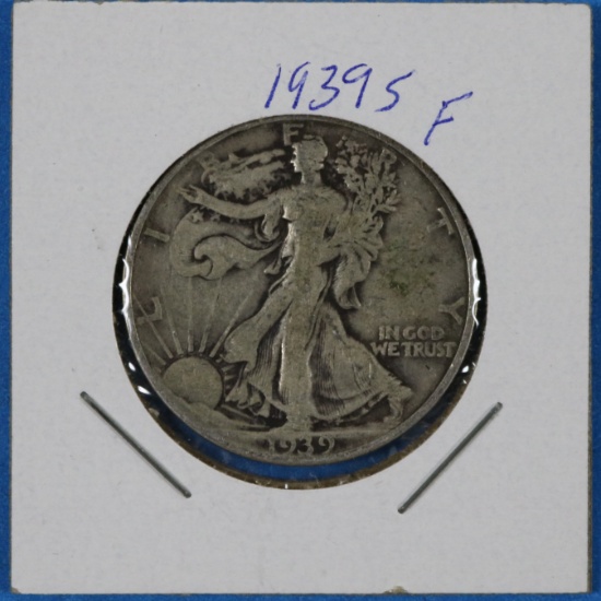 1939 S Walking Liberty Half Dollar Silver Coin